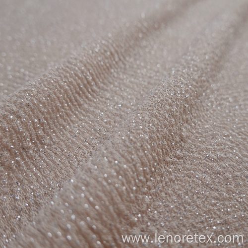 Polyester Spandex Jacquard Knitted Crepe Glitter Fabric